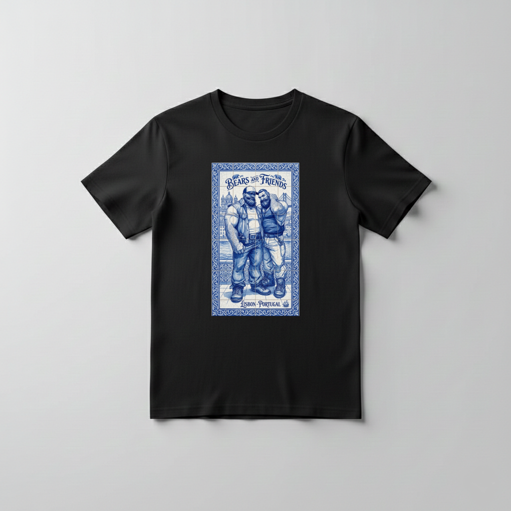 Azulejo Bears and Friens Lisbon - t-shirt - black - Image 2