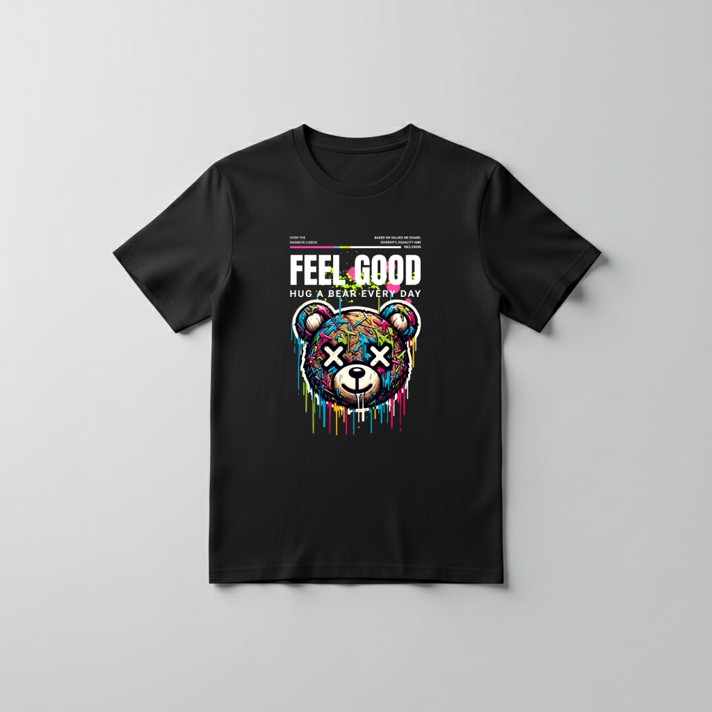 Feel Good Bear - t-shirt - black - Image 2