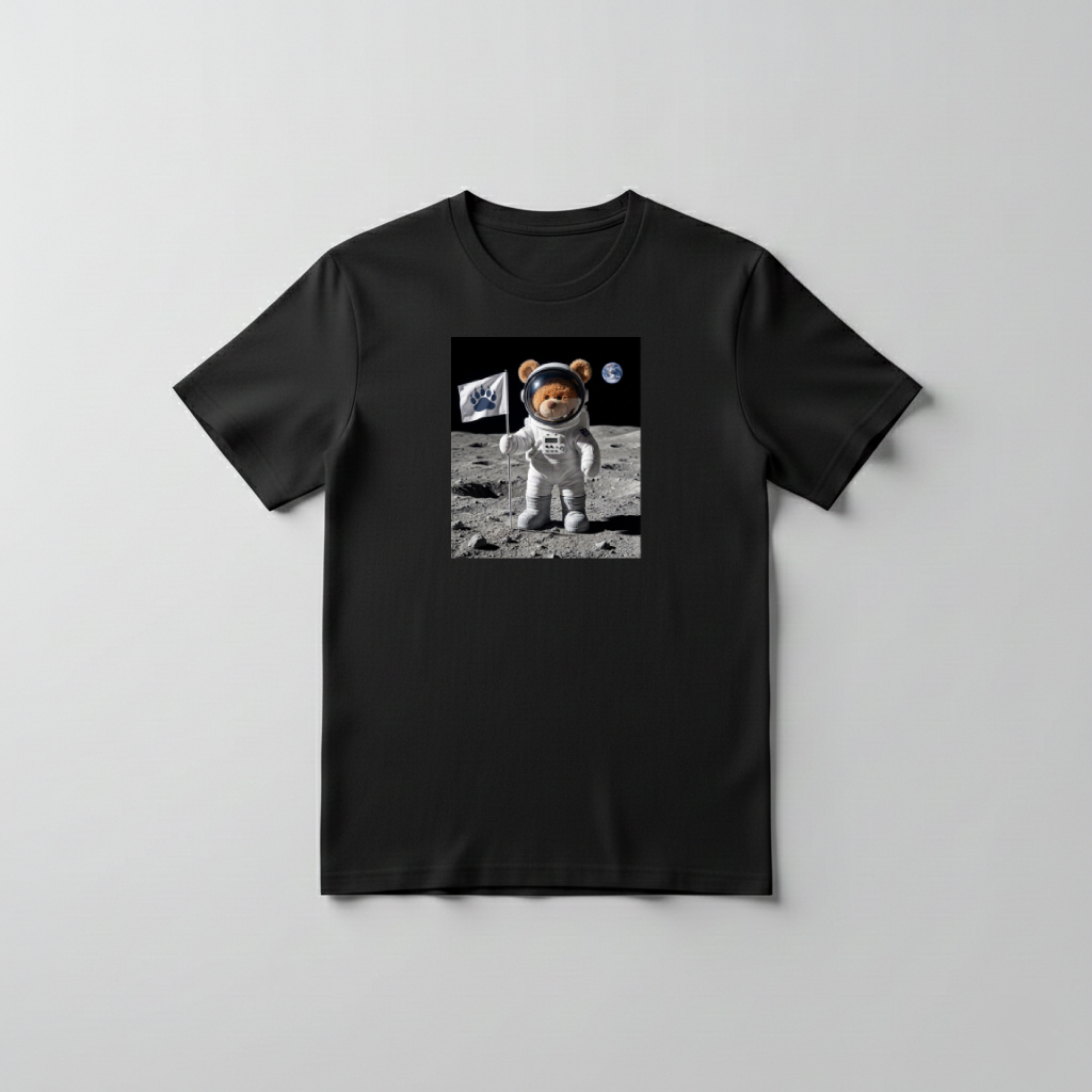 Bear on the Moon - t-shirt - black - Image 2
