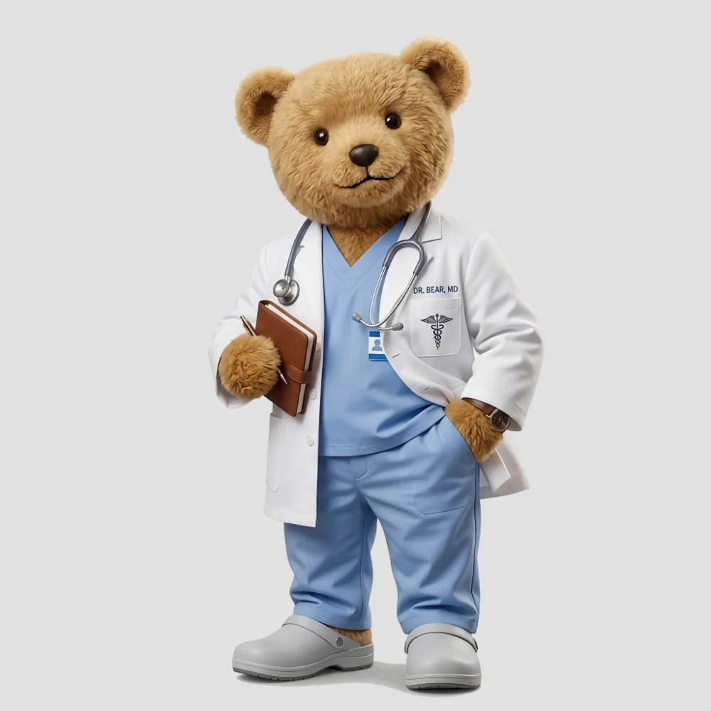 Doctor Bear - t-shirt - white