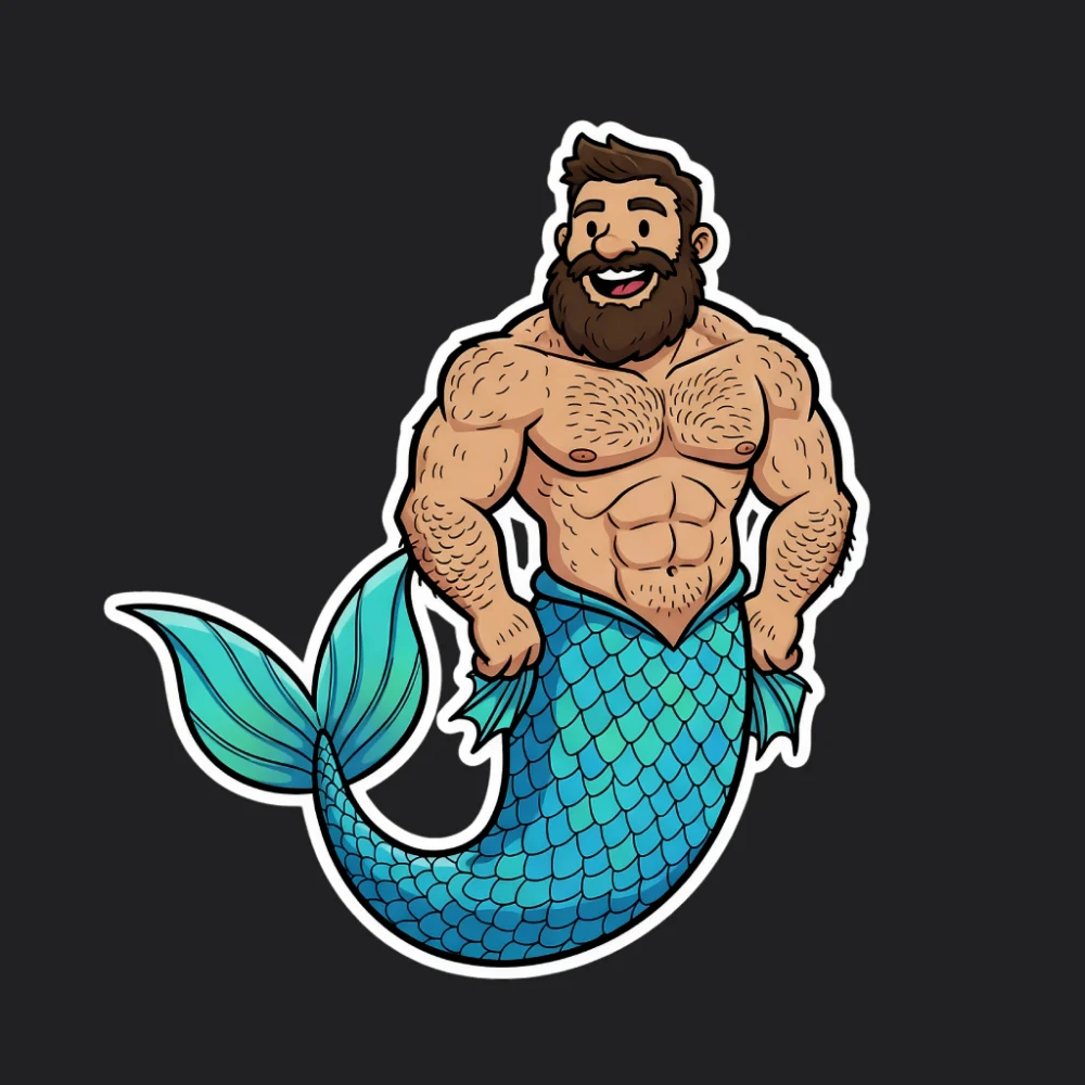 Merman Bear - t-shirt - black