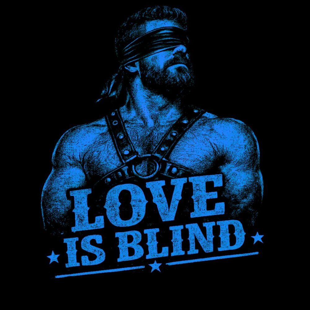 Love is blind - blue - t-shirt - black