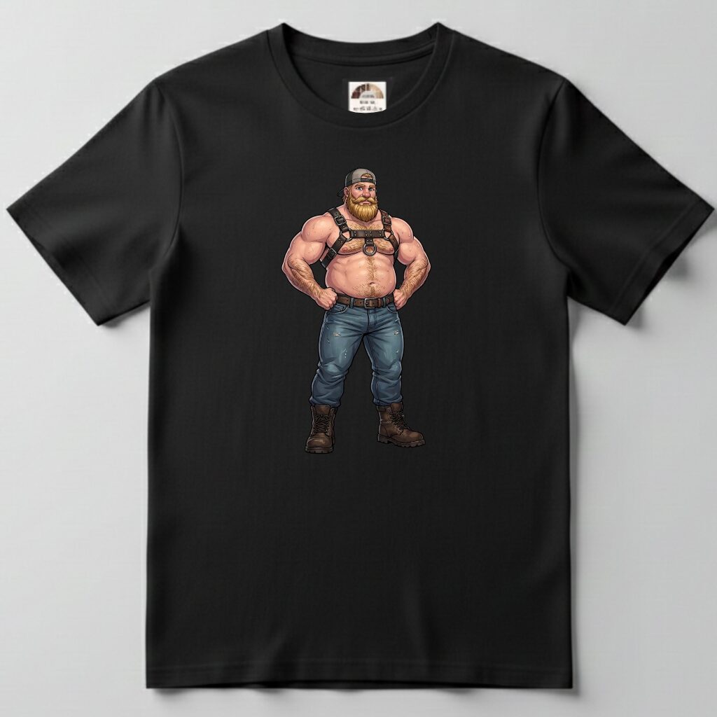 Strong Ginger Bear - t-shirt - black - Image 2