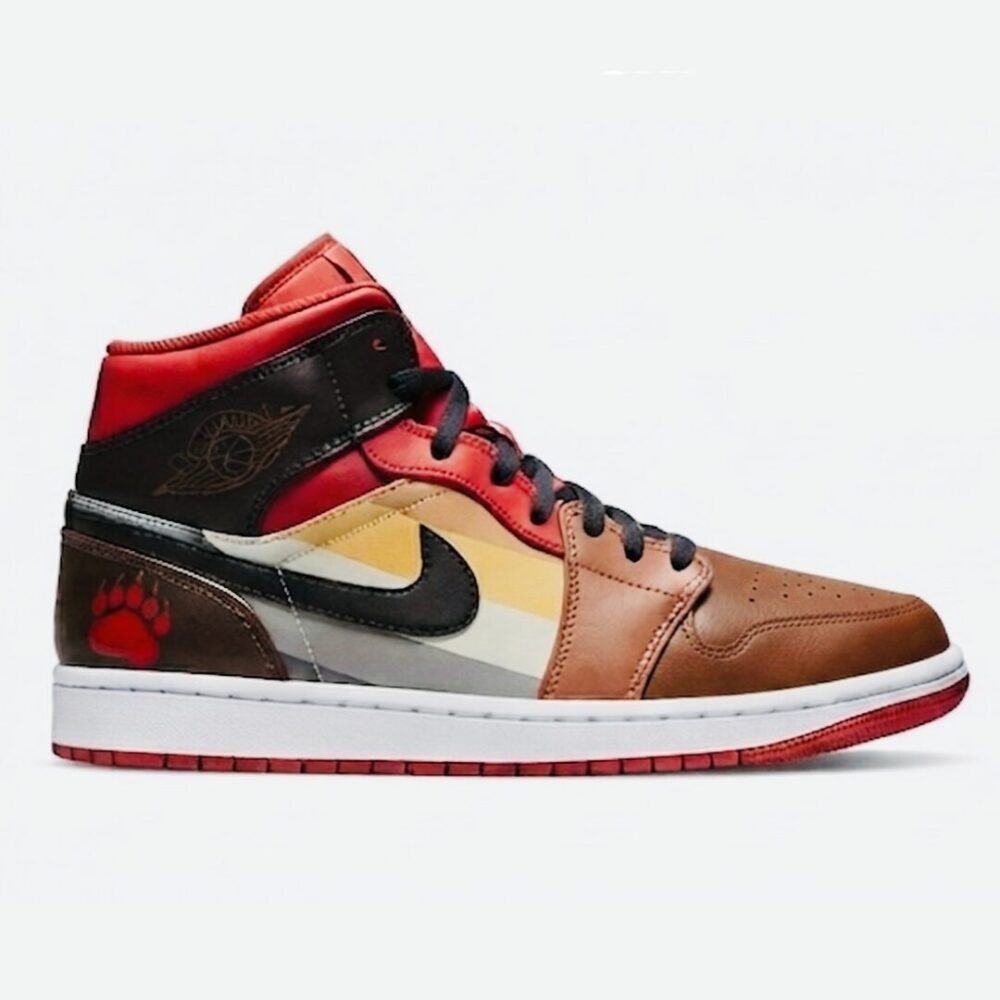 Nike "Bear" Jordan 1 Mid - red&bear