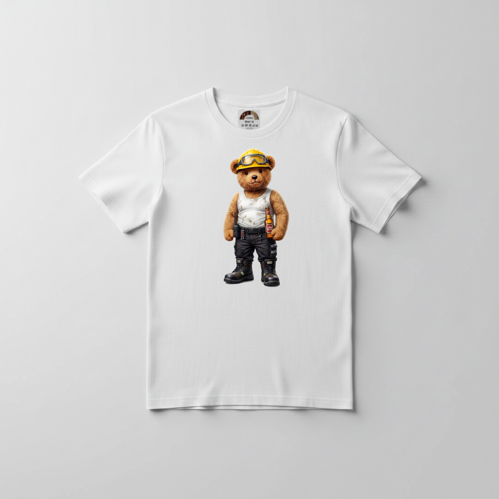 Construction Bear - t-shirt - white - Image 2