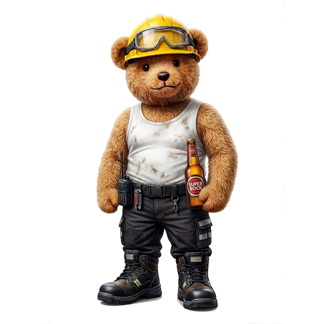 Construction Bear - t-shirt - white