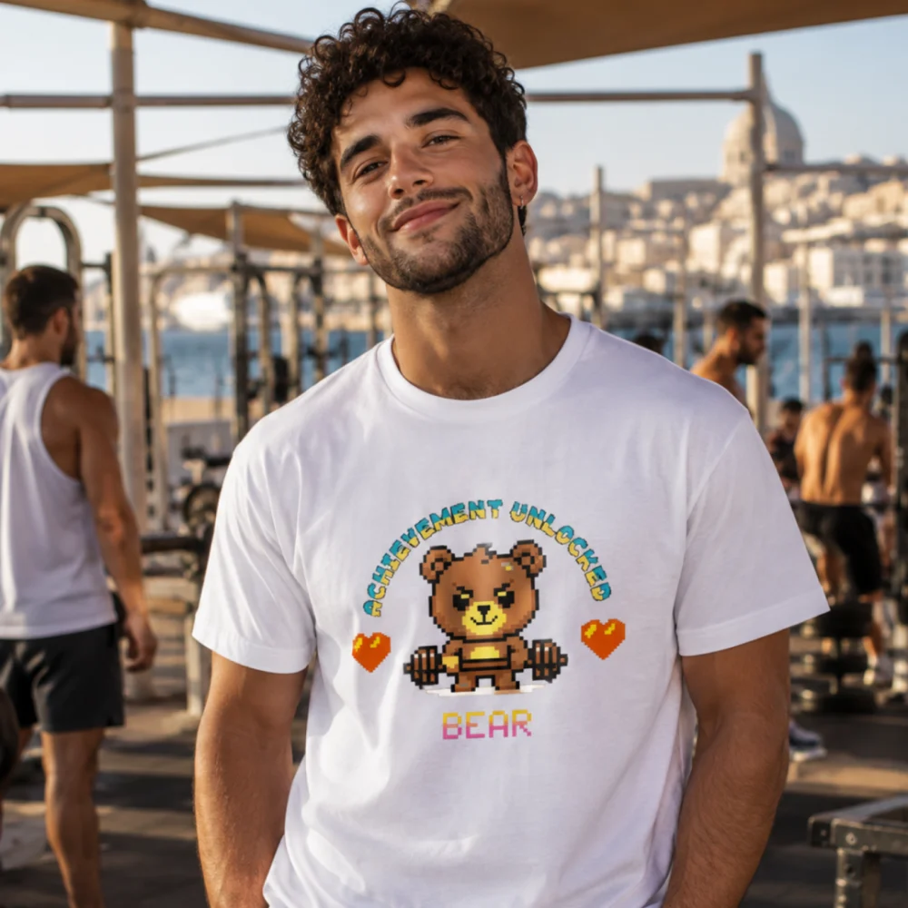 Achievement Unlocked Bear- t-shirt - white