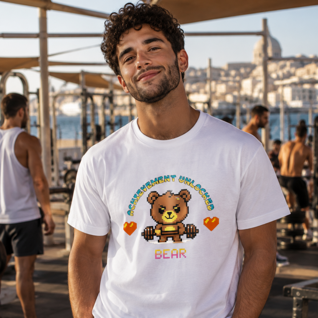 Achievement Unlocked Bear- t-shirt - white