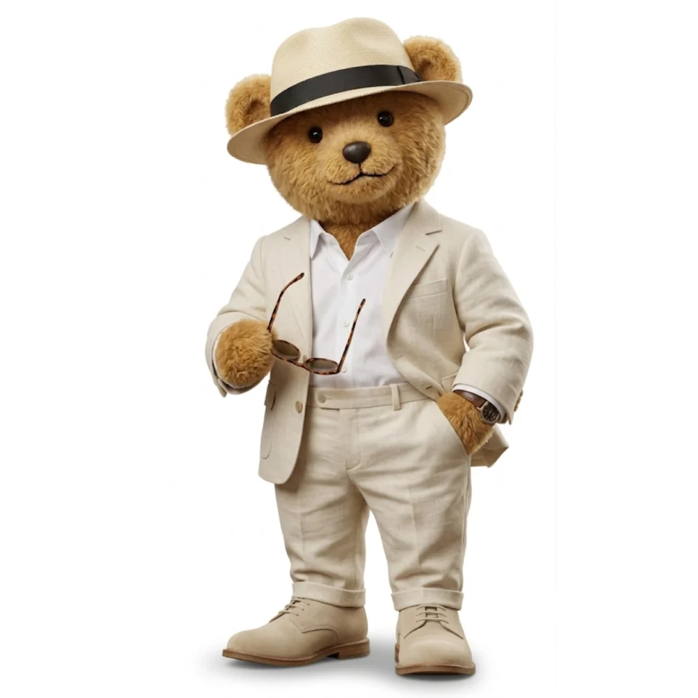 Summer Chic Bear - t-shirt - white
