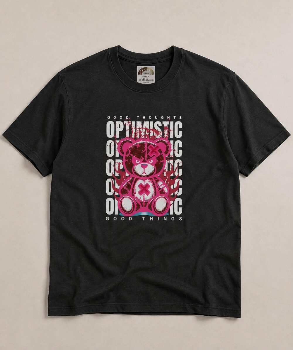 Optimistic Bear- t-shirt - black - Image 2