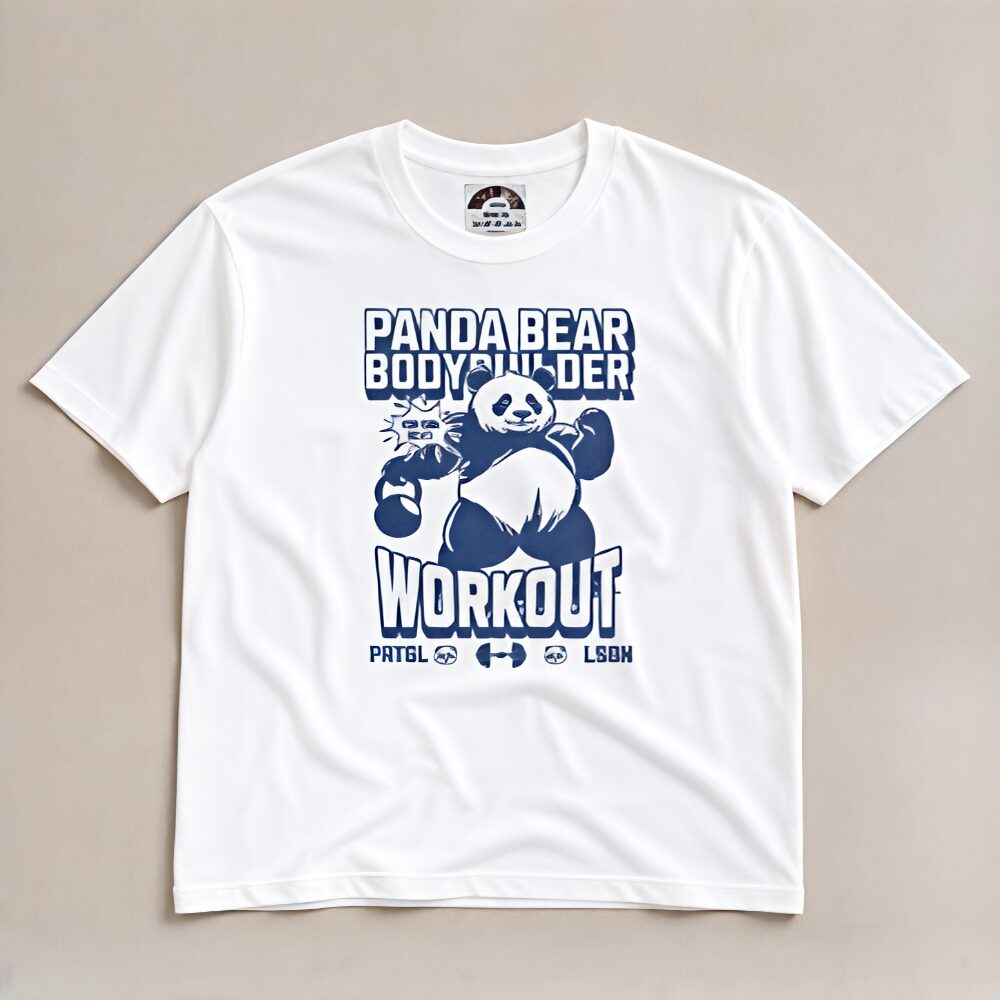 Panda Bear Bodybuilder- t-shirt - white - Image 2
