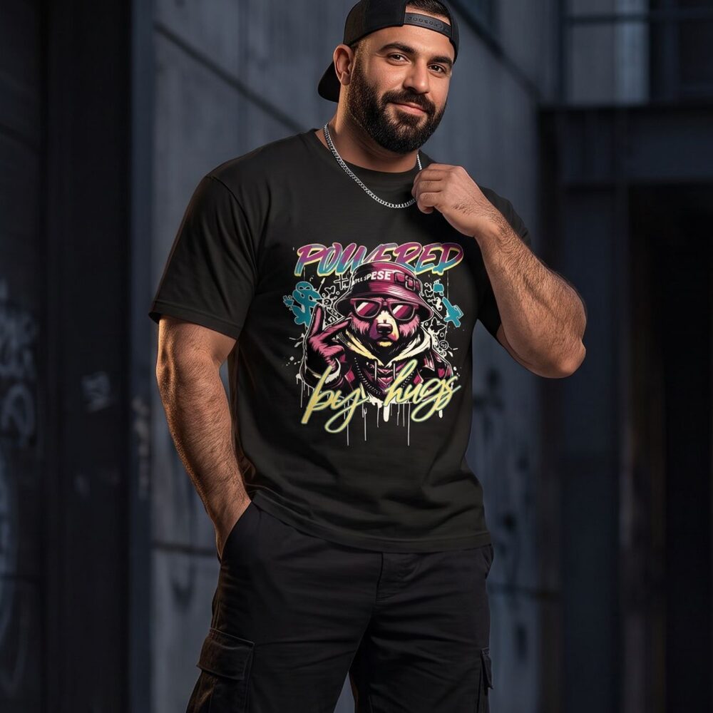 Powered by Hugs -  t-shirt - black